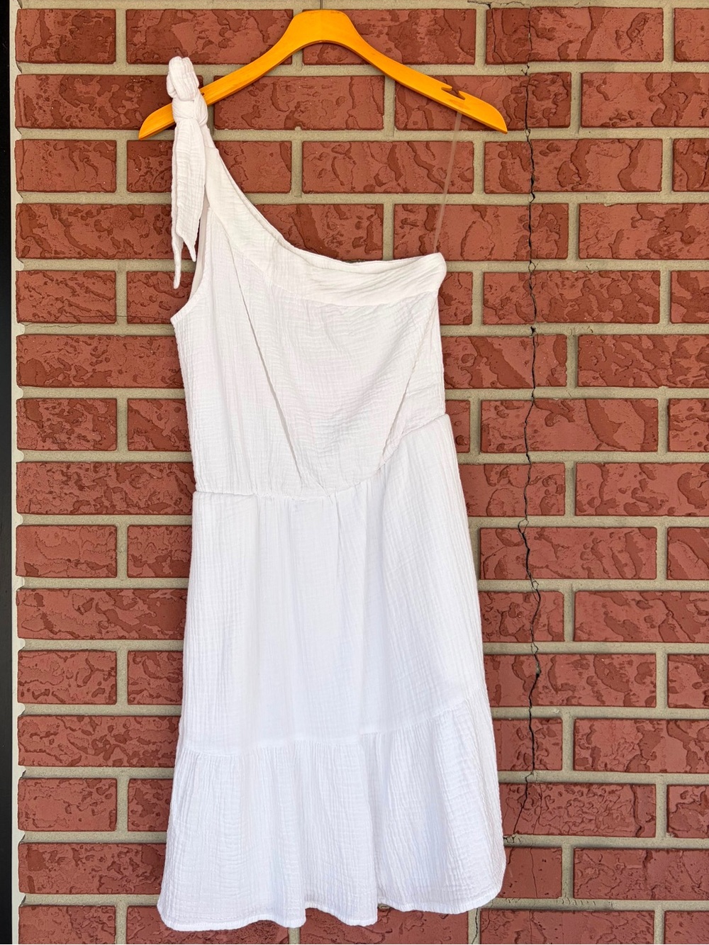 Cato White One-Shoulder Summer Dress with Tie Strap